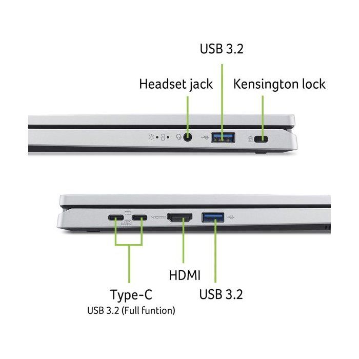 PC Portable ACER Aspire AG14-22P-R62F - Windows 11 - 14'' WUXGA IPS - Ryzen 3 7320U - RAM 8Go - Stockage 256Go SSD - AZERTY
