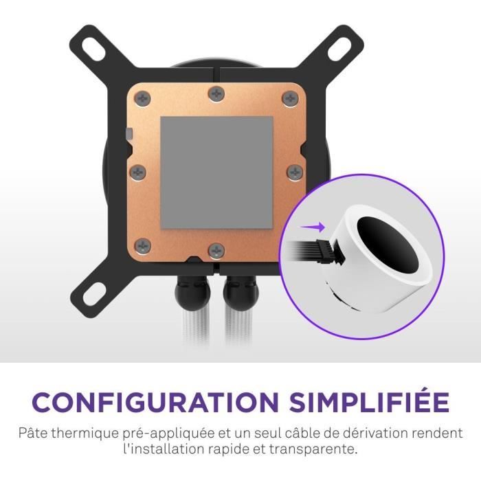 Watercooling - NZXT - RL-KR360-W2 - Kraken Plus 360 RGB - Écran carré 1.54 personnalisable et ventilateurs RGB - Blanc
