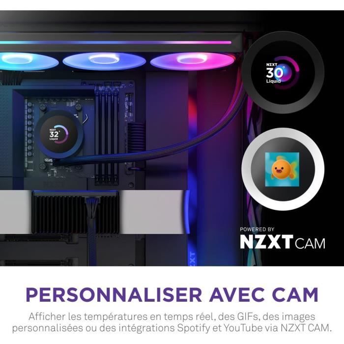 Watercooling - NZXT - RL-KR360-B2 - Kraken Plus 360 RGB - Écran carré 1.54 personnalisable et ventilateurs RGB - Noir