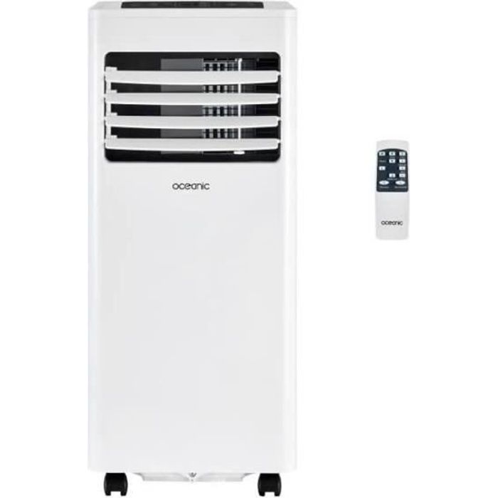 Climatiseur mobile OCEANIC - 7000 BTU - 2050W - Déshumidificateur - Programmable - Classe énergétique A - Monobloc - Kit de fenetre