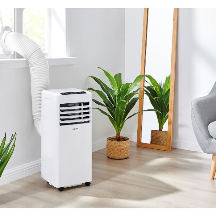 Climatiseur mobile OCEANIC - 7000 BTU - 2050W - Déshumidificateur - Programmable - Classe énergétique A - Monobloc - Kit de fenetre