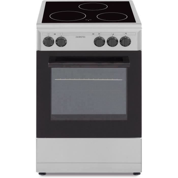 OCEANIC - Cuisiniere vitrocéramique 50 x 50 cm, four convection naturelle, four 48L silver