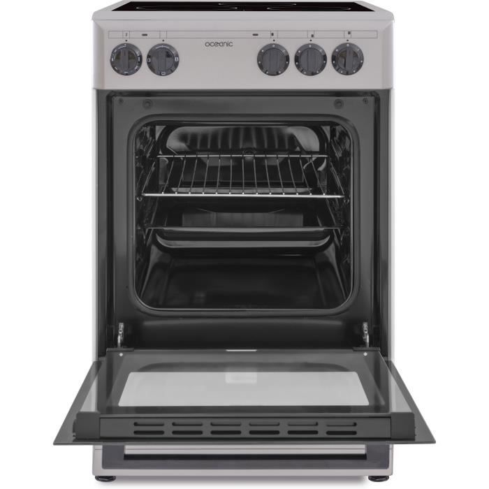 OCEANIC - Cuisiniere vitrocéramique 50 x 50 cm, four convection naturelle, four 48L silver