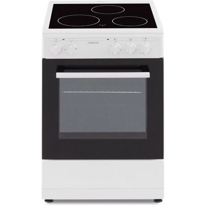 OCEANIC Cuisiniere vitrocÈramique 50 x50 - four convection naturelle - four 48L - blanc