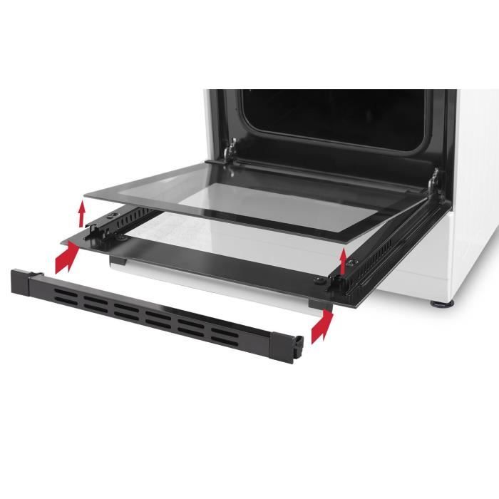 OCEANIC Cuisiniere vitrocÈramique 50 x50 - four convection naturelle - four 48L - blanc