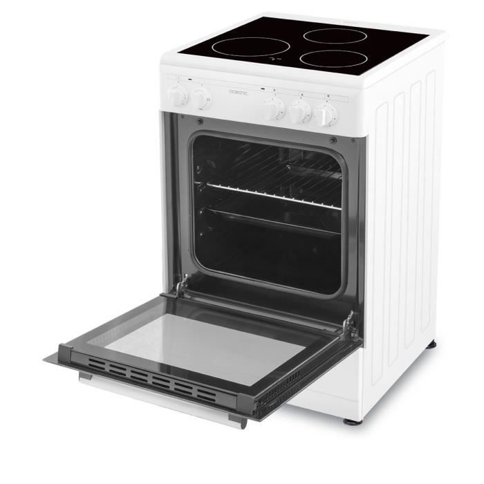 OCEANIC Cuisiniere vitrocÈramique 50 x50 - four convection naturelle - four 48L - blanc