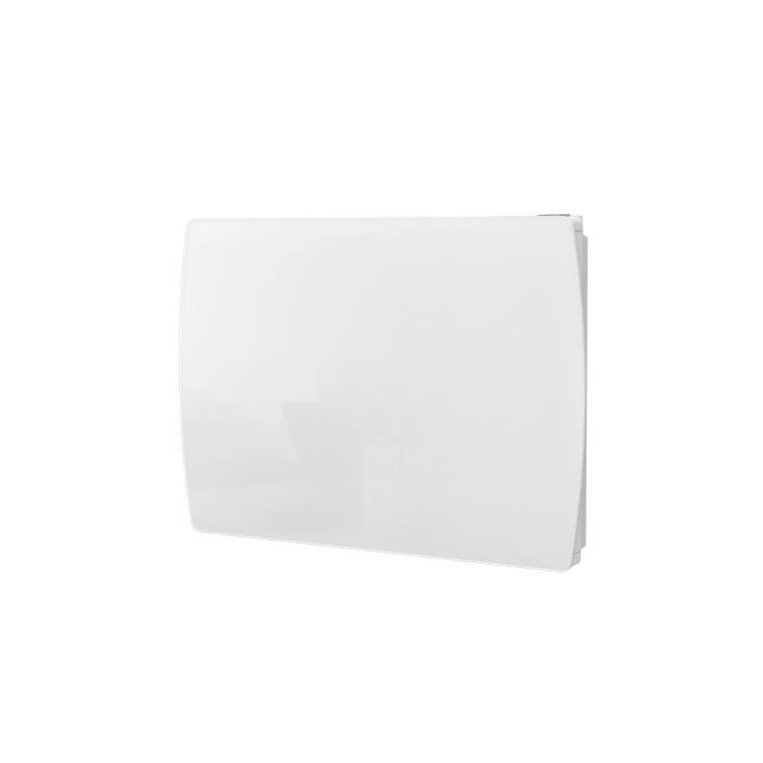 Radiateur Èlectrique fixe a inertie seche cÈramique 1000W OCEANIC Rubis - FaÁade verre - Blanc - NF