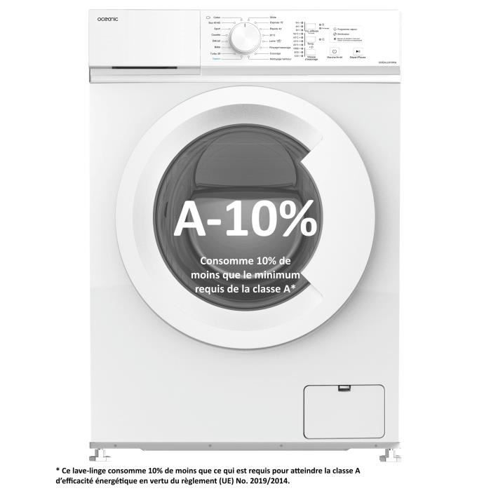 Lave-linge frontal OCEANIC OCEALL610WA - 6 kg - Induction - 60 cm - 1000 trs/ min - Blanc