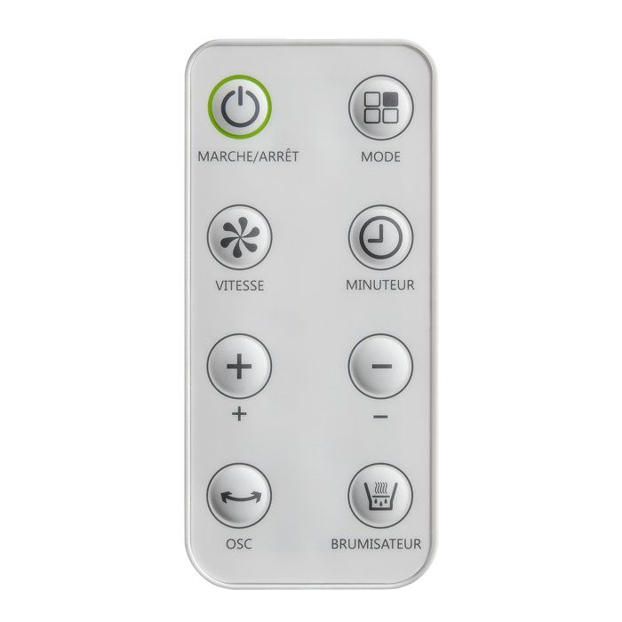 Ventilateur brumisateur 3 en 1 OCEANIC - 50W - Diametre 23 cm - Affichage LED - Télécommande - Minuterie - Moteur DC - Gris et blanc