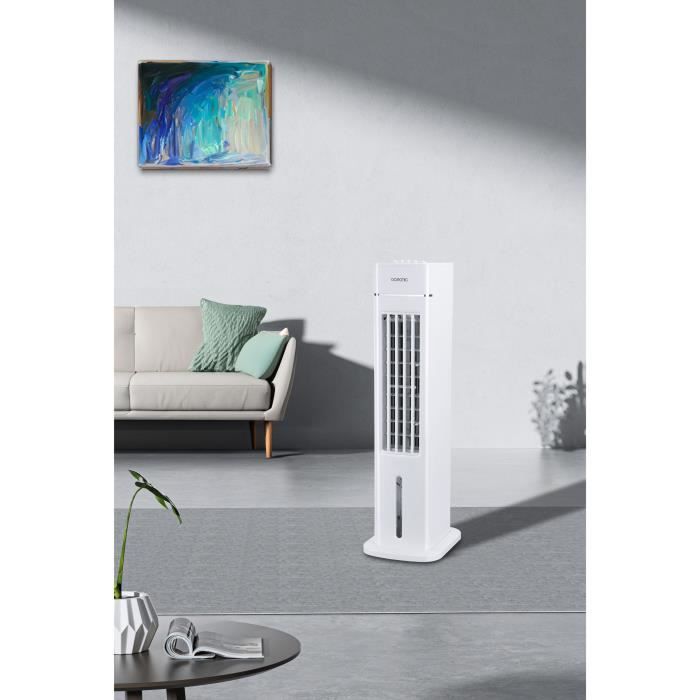 OCEANIC RafraÓchisseur d'air Ventilateur colonne OCEANIC - 70W - Hauteur 76.5 cm - 3,5L - 3 vitesses - Oscillant - Blanc