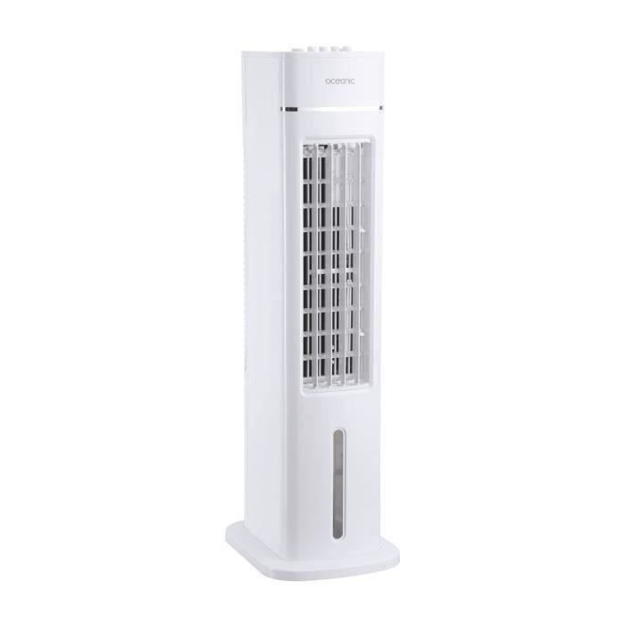 OCEANIC RafraÓchisseur d'air Ventilateur colonne OCEANIC - 70W - Hauteur 76.5 cm - 3,5L - 3 vitesses - Oscillant - Blanc