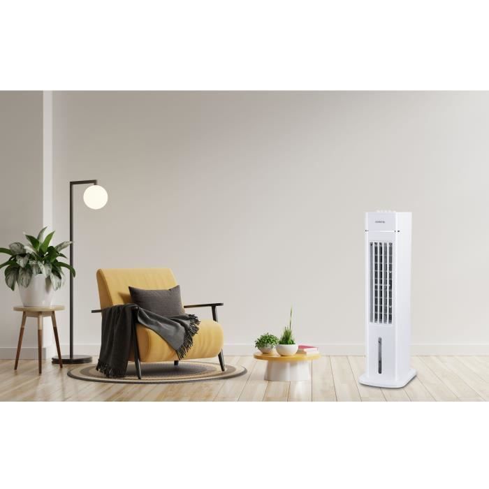 OCEANIC RafraÓchisseur d'air Ventilateur colonne OCEANIC - 70W - Hauteur 76.5 cm - 3,5L - 3 vitesses - Oscillant - Blanc