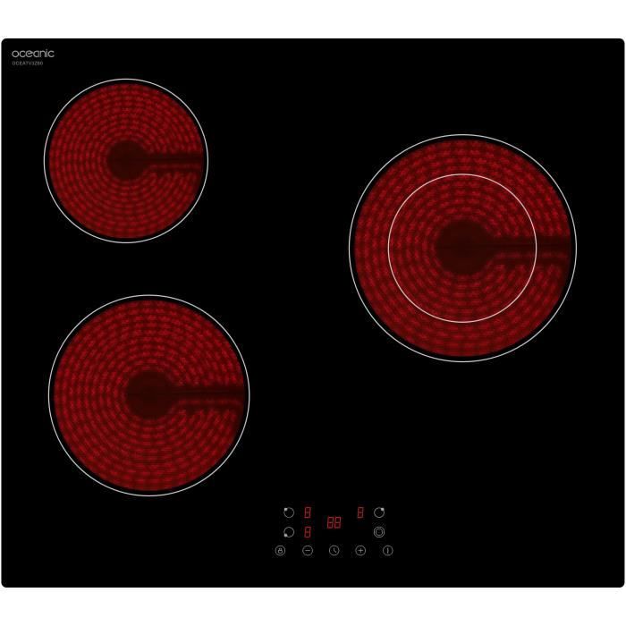 Plaque de cuisson vitrocéramique OCEANIC 3 foyers L56 x P49 cm OCEATV3Z60