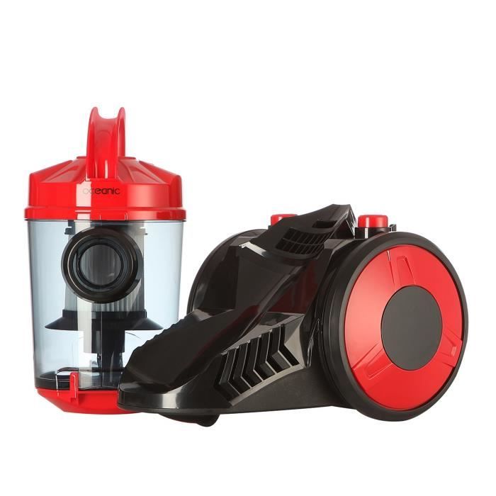 OCEANIC VC10RBAX2 Aspirateur traÓneau sans sac - 700W - 80dB - A - Rouge