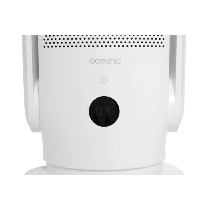 OCEANIC Ventilateur Purificateur d'Air avec filtre - Sans pale - Oscillation - 35W - H.80 cm - Minuterie 8h - TÈlÈcommande