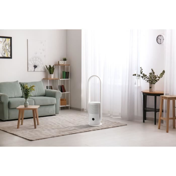 OCEANIC Ventilateur Purificateur d'Air avec filtre - Sans pale - Oscillation - 35W - H.80 cm - Minuterie 8h - TÈlÈcommande