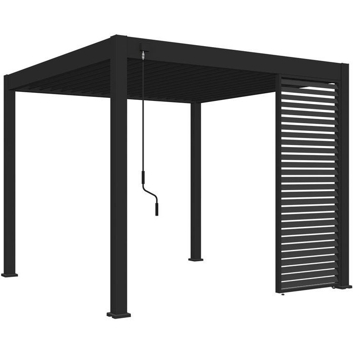 Panneau brise-vue - OMBREA - Ventelles horizontales - 1 m - Aluminium - Anthracite