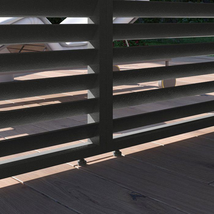 Panneau brise-vue - OMBREA - Ventelles horizontales - 1 m - Aluminium - Anthracite