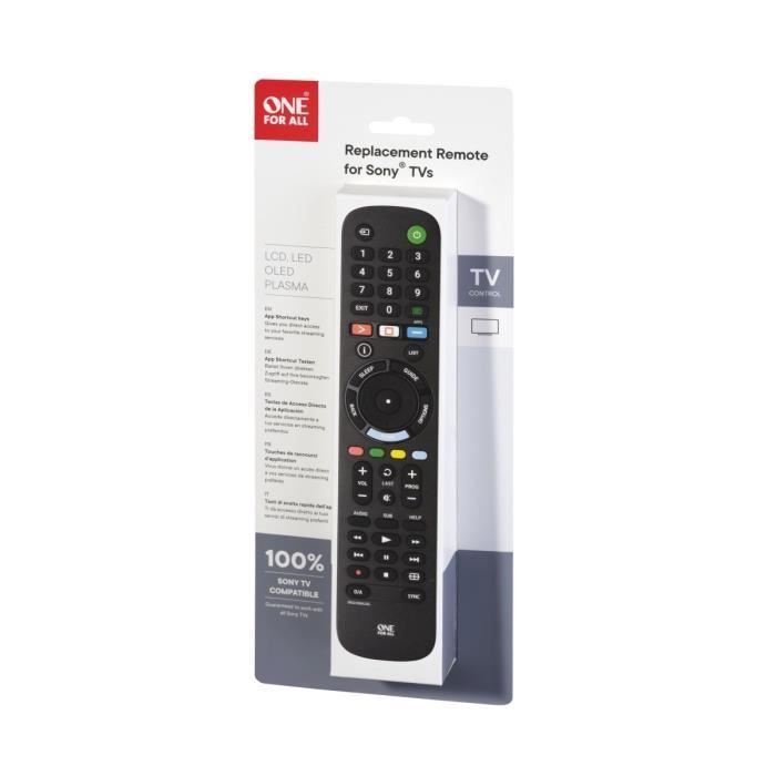 ONE FOR ALL URC4912 - Télécommande de remplacement pour TV Sony