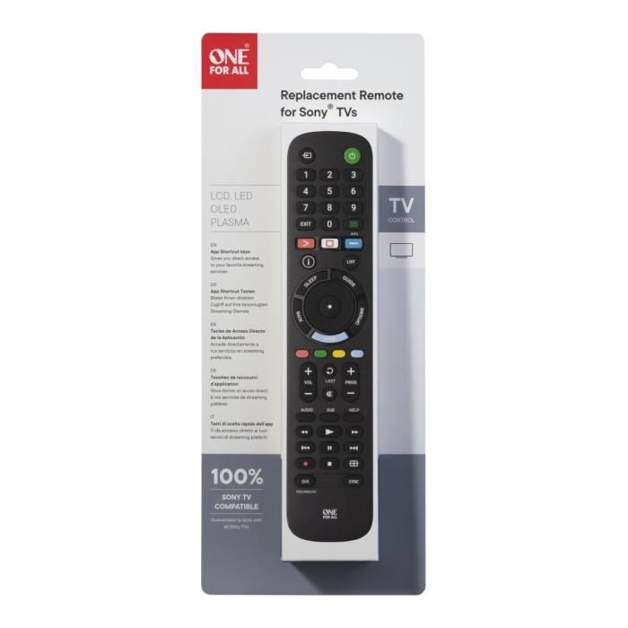 ONE FOR ALL URC4912 - Télécommande de remplacement pour TV Sony