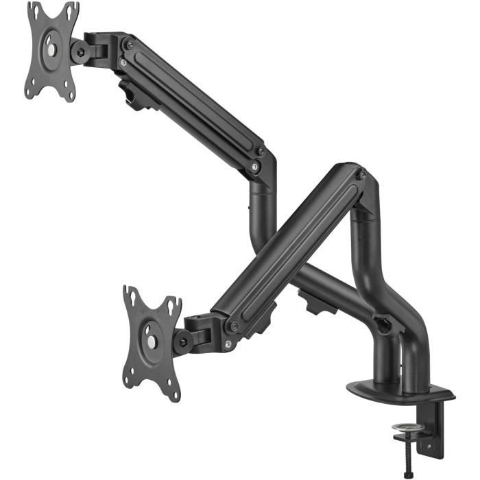 Bras articulés double - OPLITE - MT10 - Noir - Ergonomique - Réglable - Compatible VESA