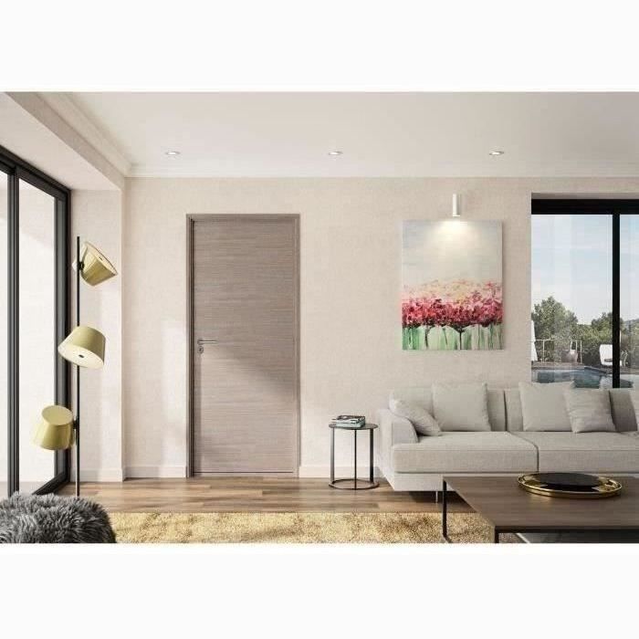 OPTIMUM Bloc Porte ajustable dÈcor chene taupe VERONE - 204 x 83 cm Droit