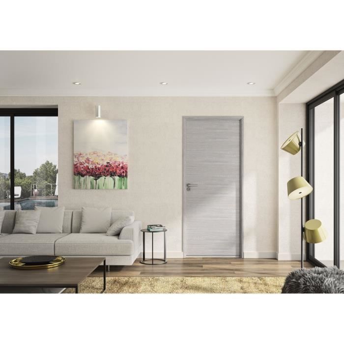 OPTIMUM Bloc Porte ajustable dÈcor chene gris clair BILBAO - 204 x 83 cm Droit