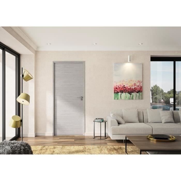 OPTIMUM Bloc Porte ajustable dÈcor chene gris clair BILBAO - 204 x 83 cm Gauche