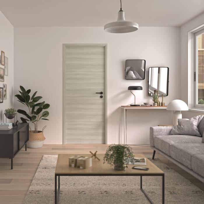 Bloc Porte - OPTIMUM - Revetement SpÈcial BILBAO - H 204 x 73 x 4 cm, Serrure magnÈtique, Installation facile