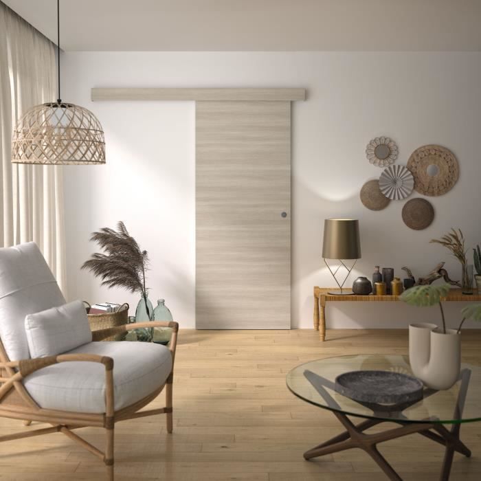 Kit Porte Coulissante - OPTIMUM - VERONE2 - H 204 x 83 x 3,6 cm, MDF, Haute qualitÈ, Installation facile