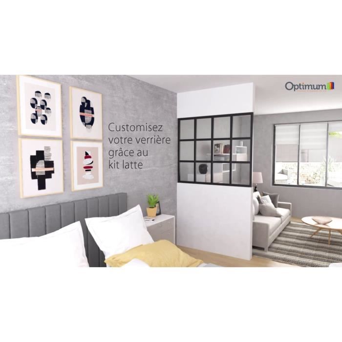 Kit lattes horizontales - OPTIMUM - Verriere fixe - H50 X L30 cm - Noir