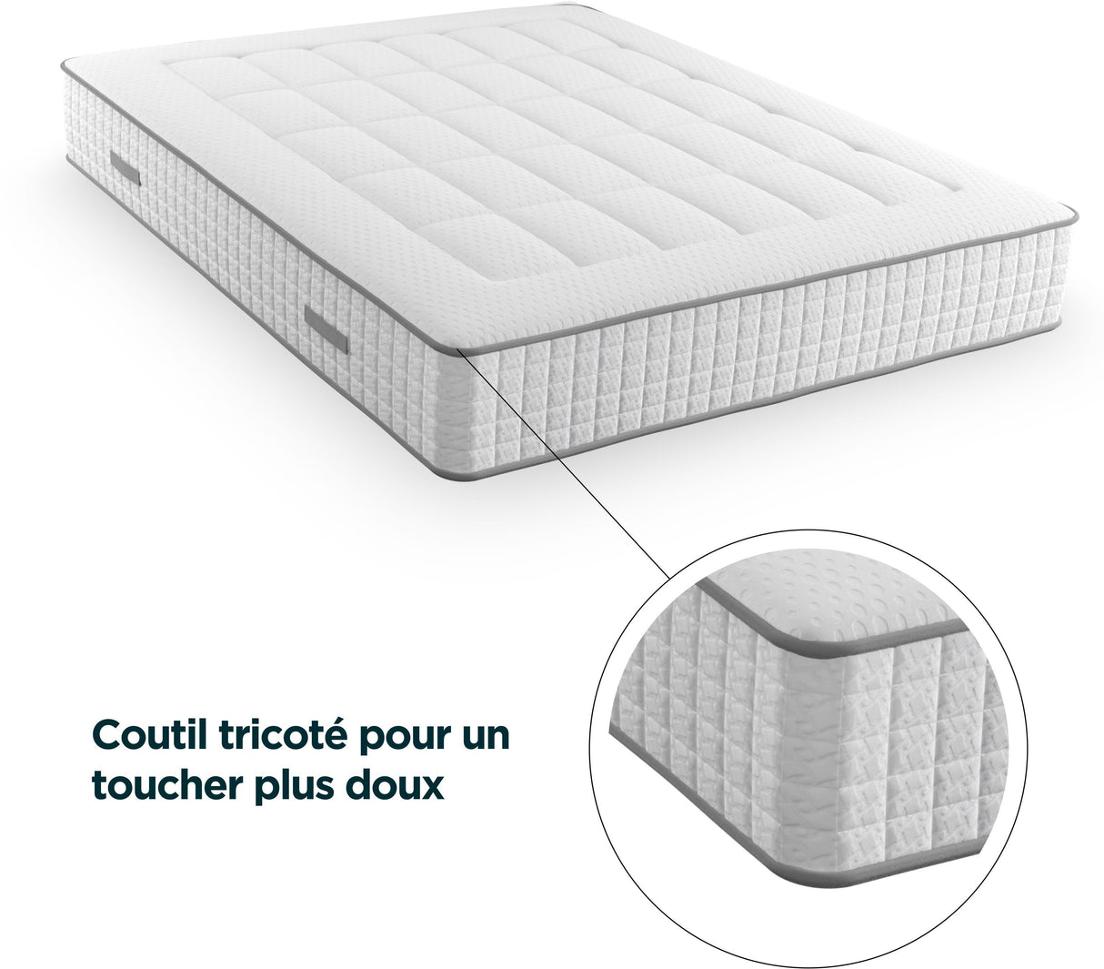 MODAMS GeoFlex 180 x 200 - 720 Ressorts ensachés - Mousse PU 24kg/m˛ - 7 zones - Respirant - Déhoussable - Réversible - Ep. 29 cm