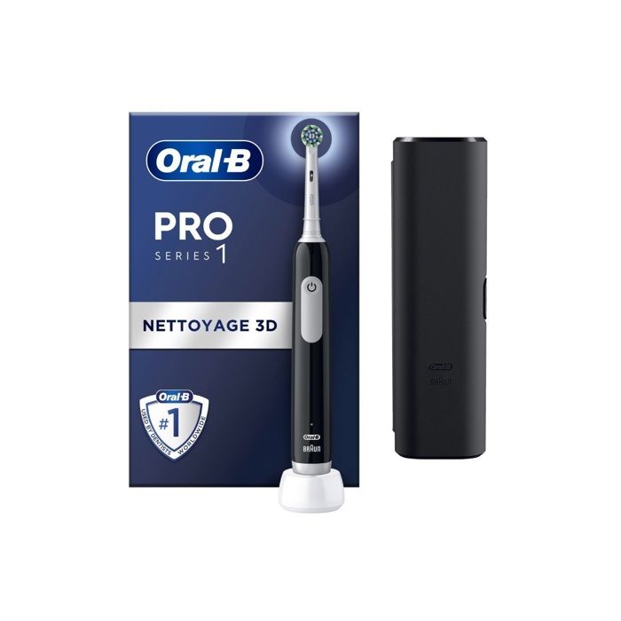 Brosse a dent électrique - ORAL-B - Pro 1 - Noire - Capteur de pression 360 - Autonomie 7 jours