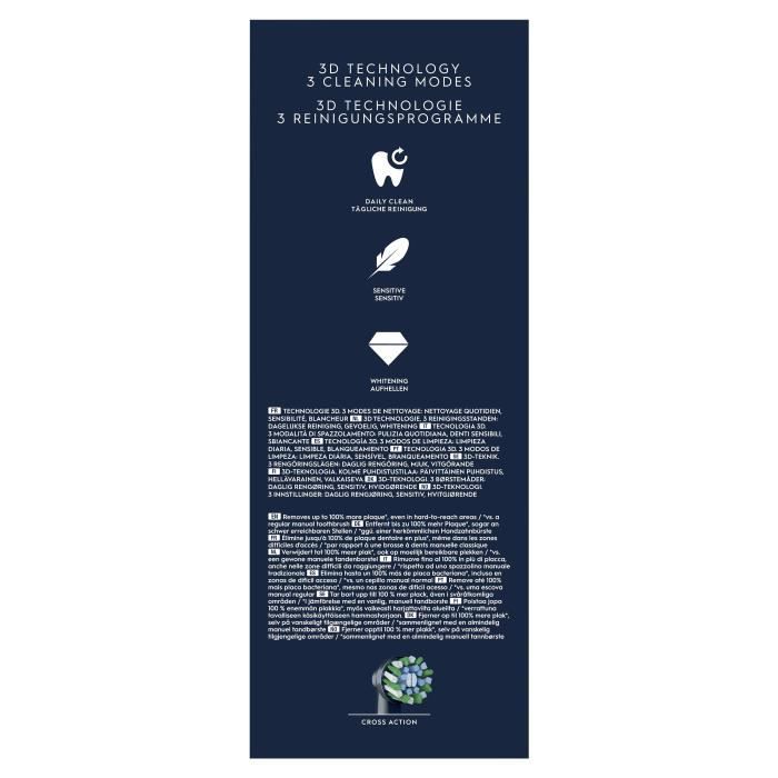 Brosse a dent électrique - ORAL-B - Pro 1 - Noire - Capteur de pression 360 - Autonomie 7 jours