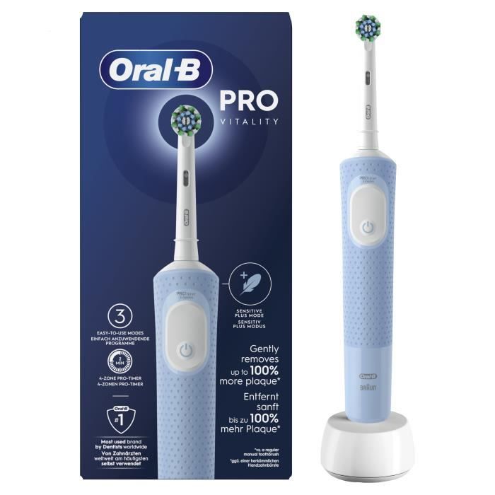 Brosse a dents Èlectrique ORAL-B Vitality Pro - Bleue - 3 modes de brossage - Brossette incluse