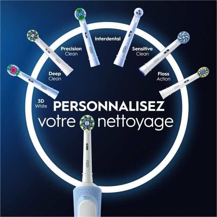 Brosse a dents Èlectrique ORAL-B Vitality Pro - Bleue - 3 modes de brossage - Brossette incluse