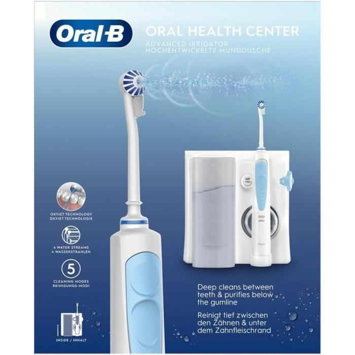 Brosse a dents électrique Oral B Jet Dentaire Oxyjet + 2 canules BLANC