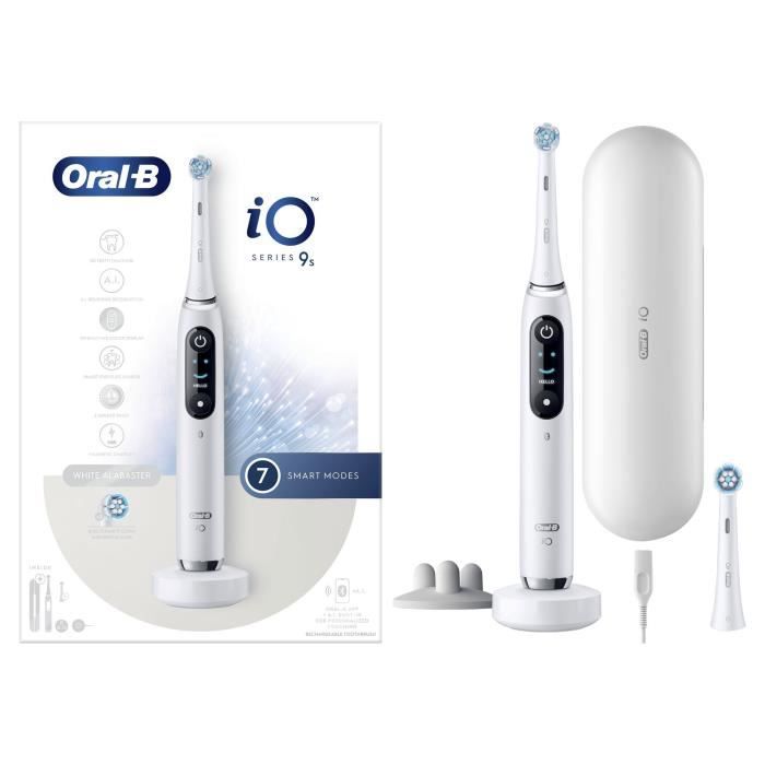 Brosse a Dents …lectrique Oral-B iO 9N - Blanc - Oscillatoire - 2 Brossettes, 1 …tui De Voyage Chargeur