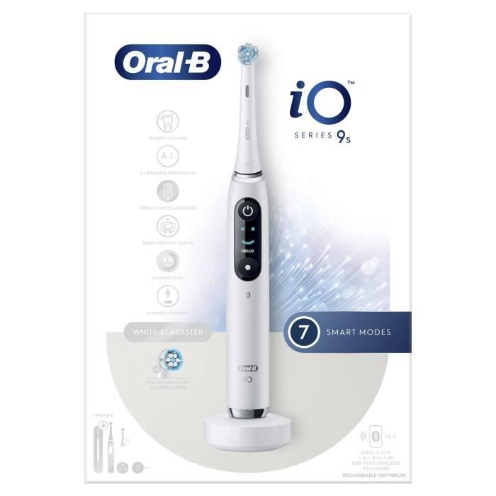 Brosse a Dents …lectrique Oral-B iO 9N - Blanc - Oscillatoire - 2 Brossettes, 1 …tui De Voyage Chargeur