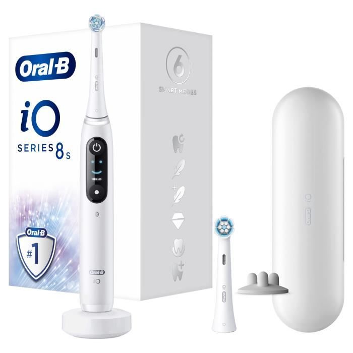 Brosse a dents Èlectrique - Oral-B - iO 8N - Gencives sensibles - 2 brossettes - 1 Ètui de voyage
