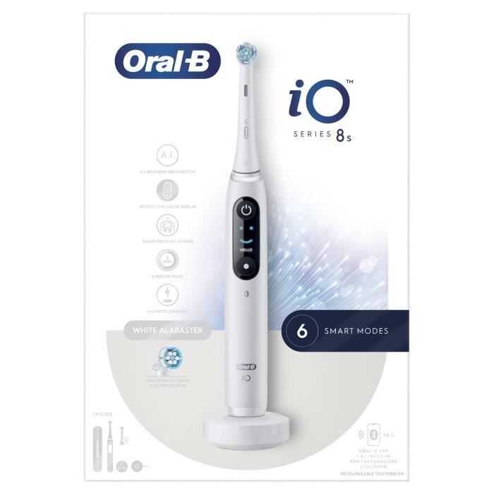 Brosse a dents Èlectrique - Oral-B - iO 8N - Gencives sensibles - 2 brossettes - 1 Ètui de voyage