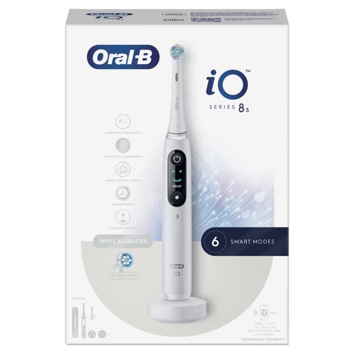 Brosse a dents Èlectrique - Oral-B - iO 8N - Gencives sensibles - 2 brossettes - 1 Ètui de voyage