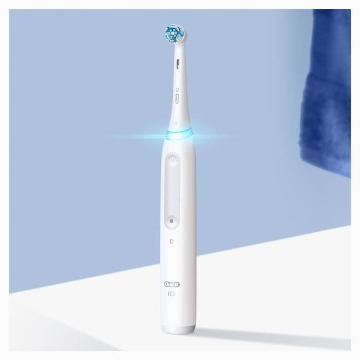 Brosse a dents Èlectrique ORAL-B iO4 connectÈe - blanche - 4 modes de brossage - 1 Brossette, 1 …tui De Voyage