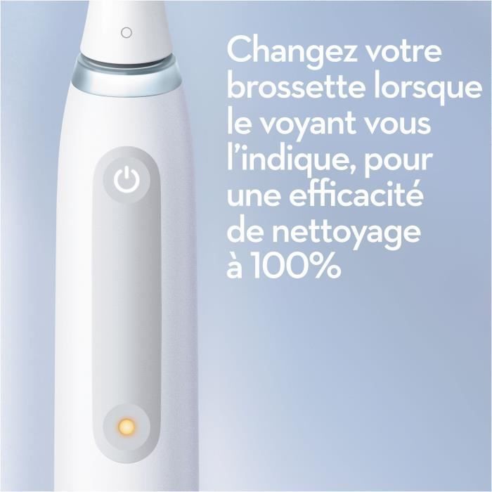 Brosse a dents Èlectrique ORAL-B iO4 connectÈe - blanche - 4 modes de brossage - 1 Brossette, 1 …tui De Voyage