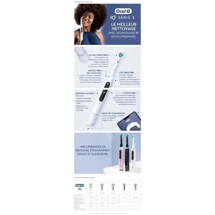 Brosses a dents - ORAL-B - iO5n Quite - White + Travel case - Electrique