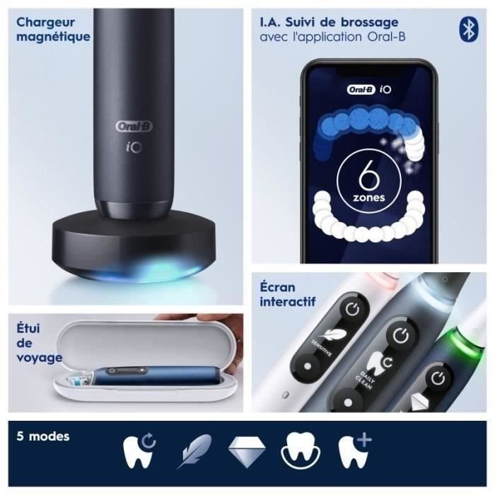 Oral-B iO 7 Oral-B iO 7 Lot De 2, Brosses a Dents …lectriques Noire et Blanche, 3 Brossettes, 1 …tui De Voyage
