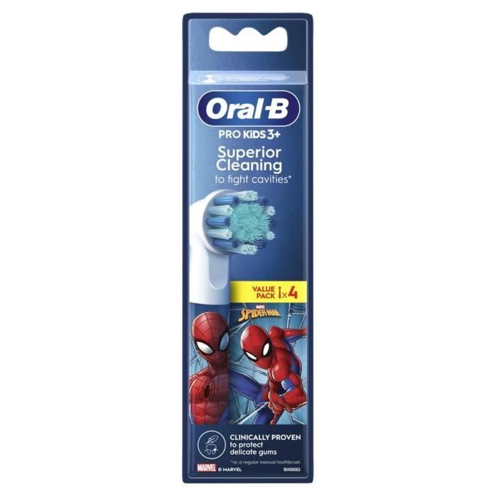 Oral-B Pro Kids Brossettes Spiderman/Reine des Neiges, Pack De 4 UnitÈs