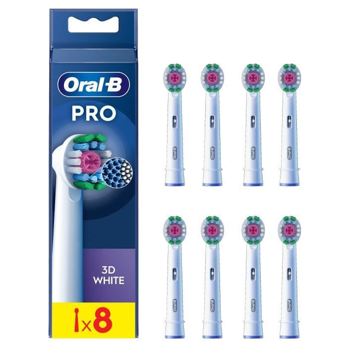 Brossettes ORAL-B - 3D White - Pack de 8 brossettes pour brosse a dent Èlectrique