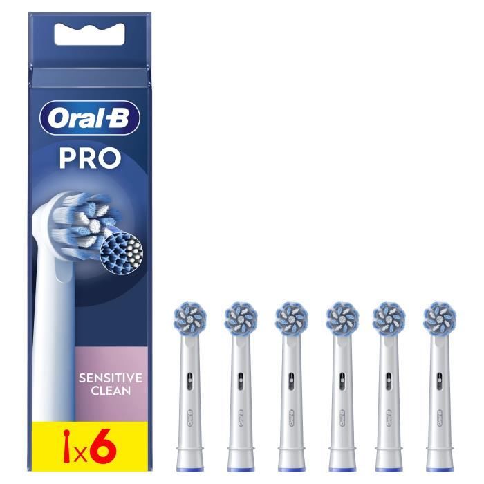Brossette ORAL-B - Pack de 6 brossettes - Sensitive Clean - Pour brosse a dent Èlectrique