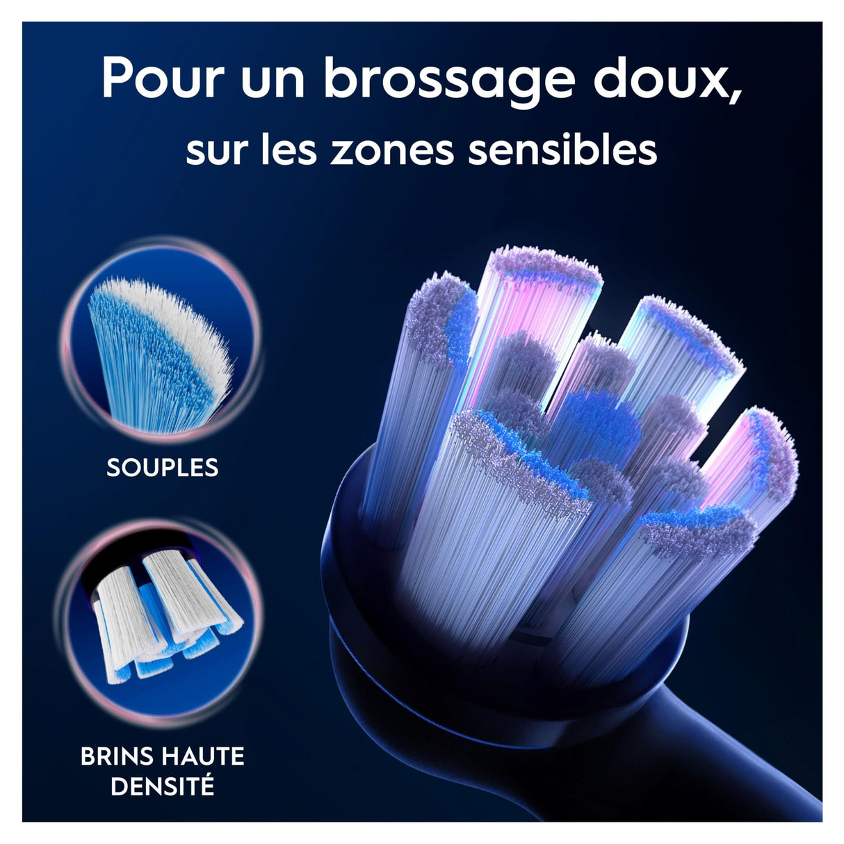 Brossettes - ORAL-B - IO refills Gentle Care - Pack de 4 - Noir